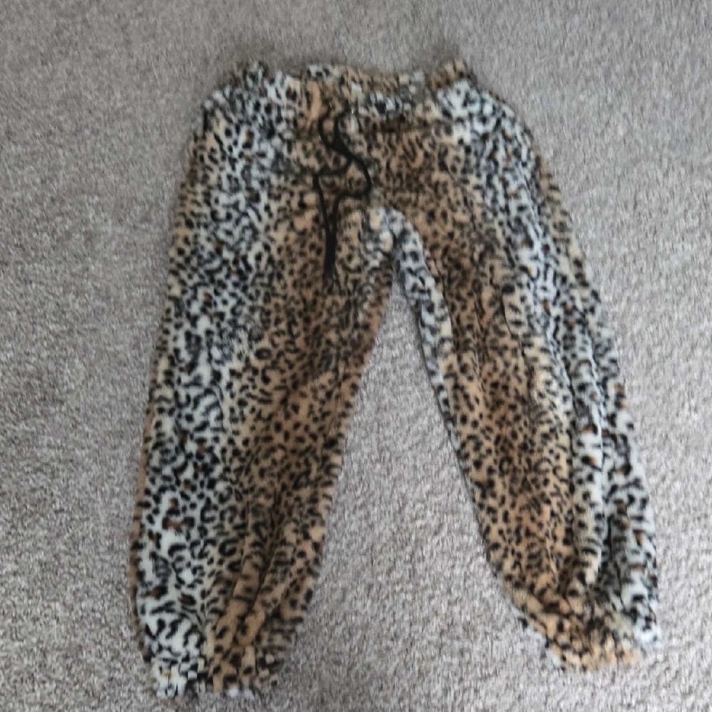 Leopard Print Fuzzy Pants
